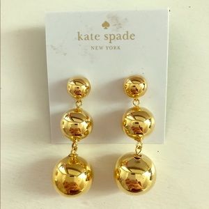 Kate Spade NWT Gold Ball Drop Earrings